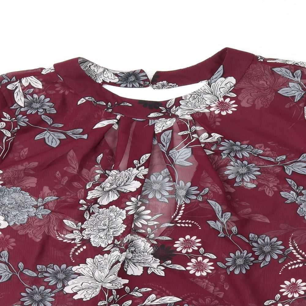 Womens UK Size 14 Atmosphere Red Wrap Blouse