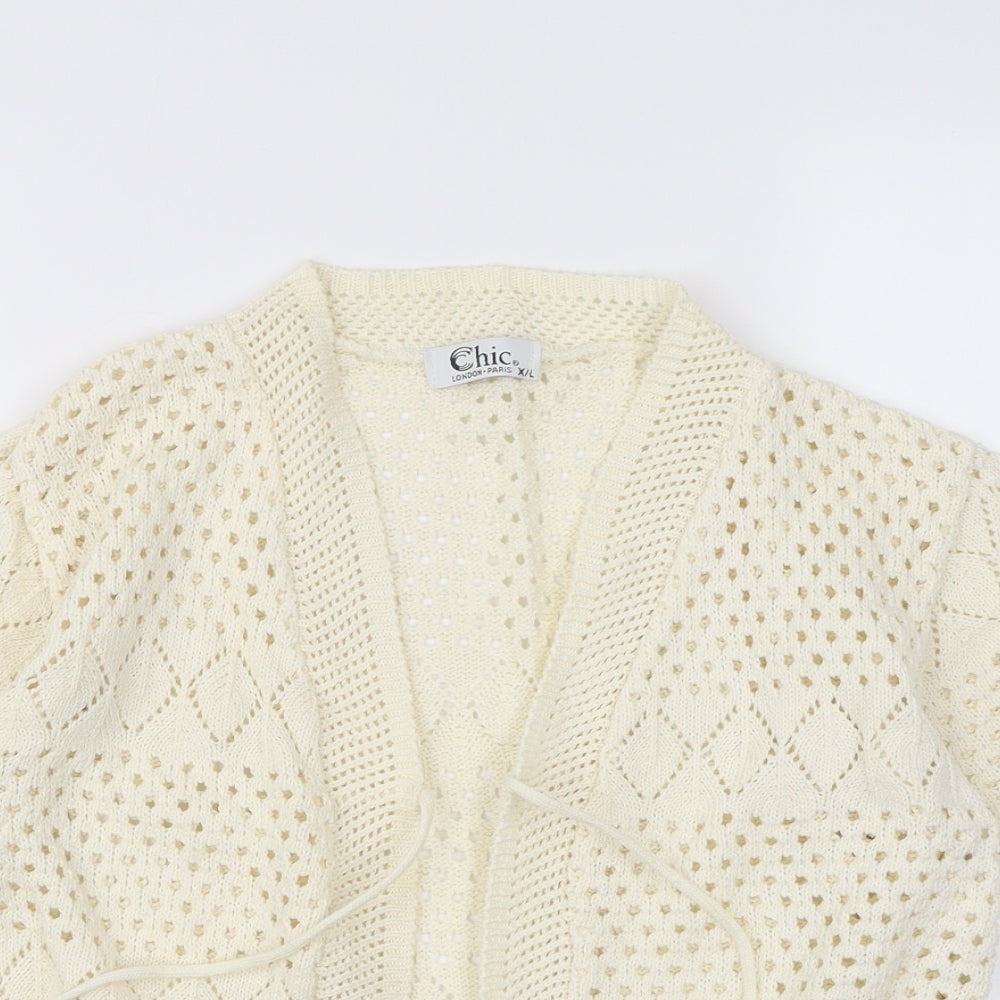 CHIC Womens Ivory   Cardigan Jumper Size XL