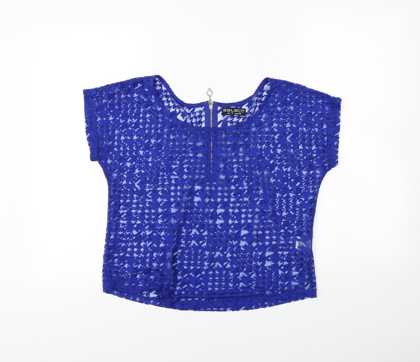 Womens UK Size 10 Select Blue Cropped T-Shirt