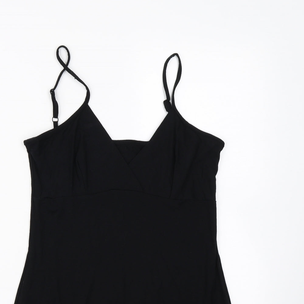 Womens UK Size 12 Preworn Black Basic T-Shirt