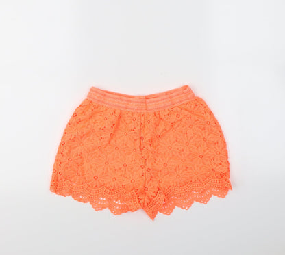 F&F Womens Orange   Cut-Off Shorts Size 8