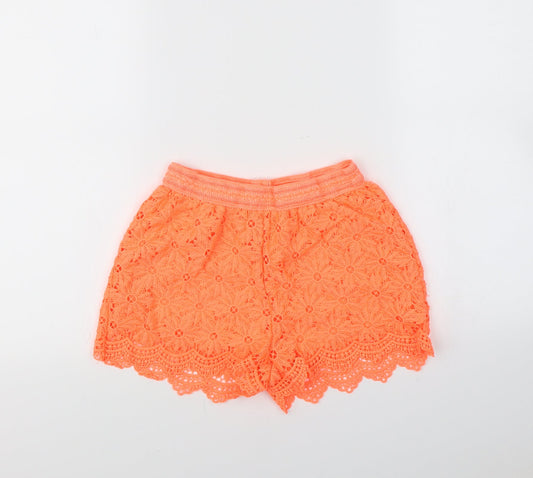 F&F Womens Orange   Cut-Off Shorts Size 8