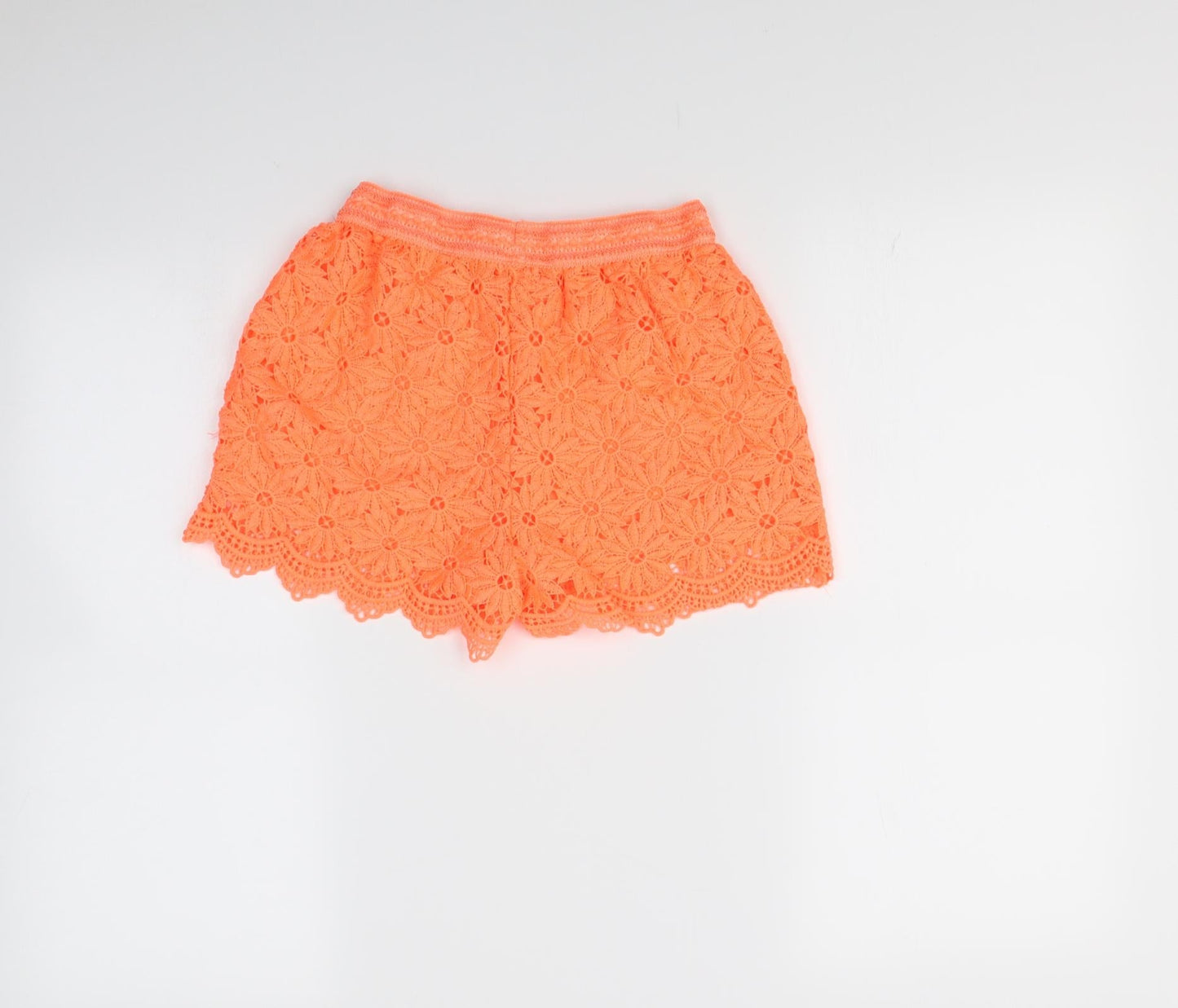 F&F Womens Orange   Cut-Off Shorts Size 8