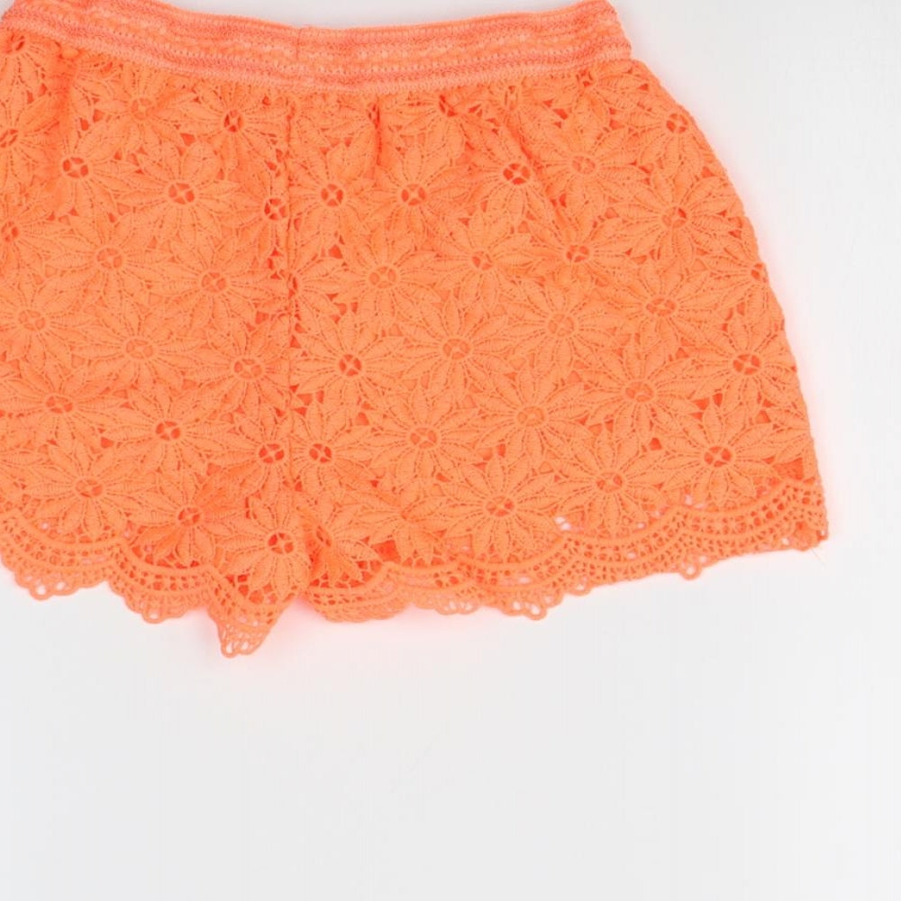 F&F Womens Orange   Cut-Off Shorts Size 8