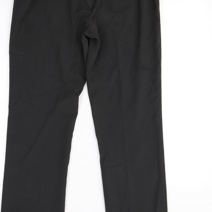 Womens UK Size 14 Preworn Regular Fit Dress Pants Grey Trousers