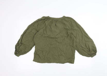 Womens UK Size 6 New Look Green Basic Button-Up