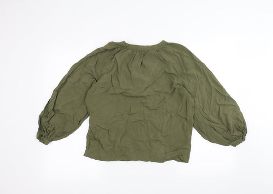 Womens UK Size 6 New Look Green Basic Button-Up