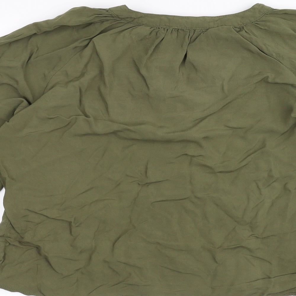 Womens UK Size 6 New Look Green Basic Button-Up