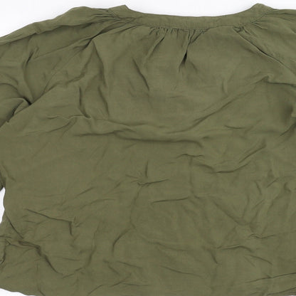 Womens UK Size 6 New Look Green Basic Button-Up