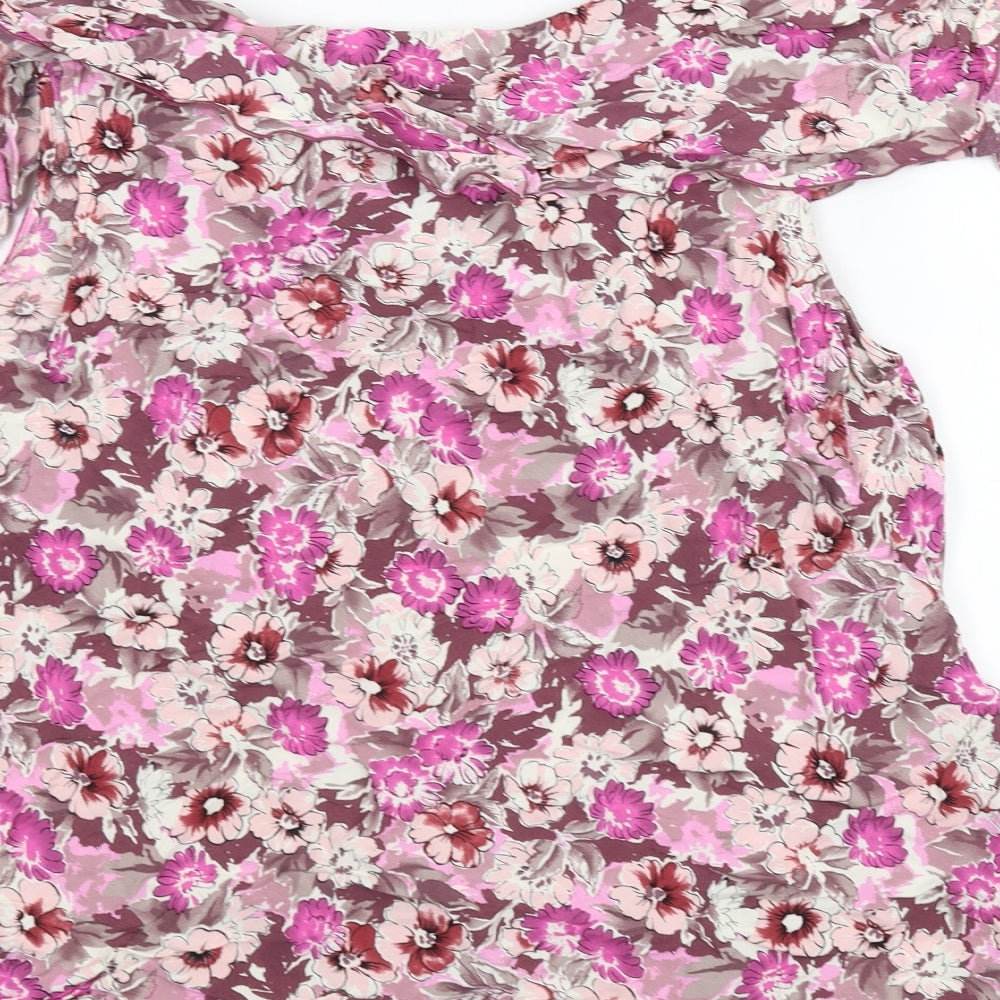 Womens UK Size 18 M&Co Pink Basic T-Shirt