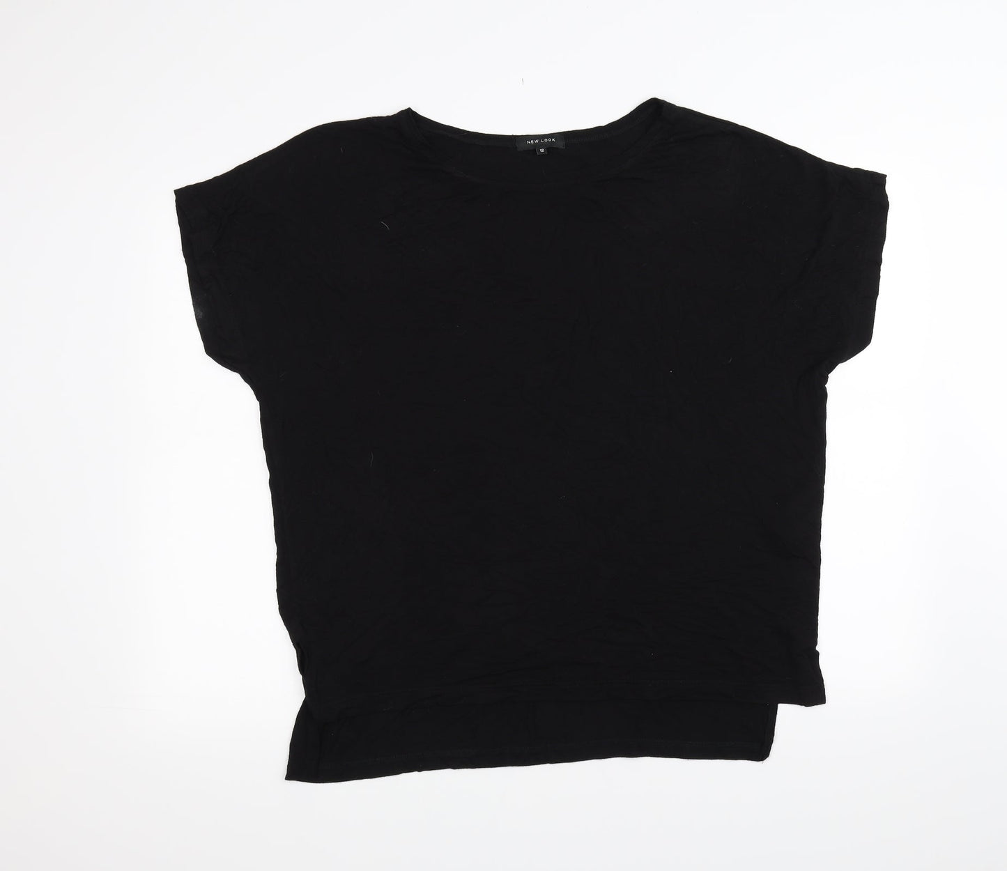 Womens UK Size 12 New Look Black Basic T-Shirt