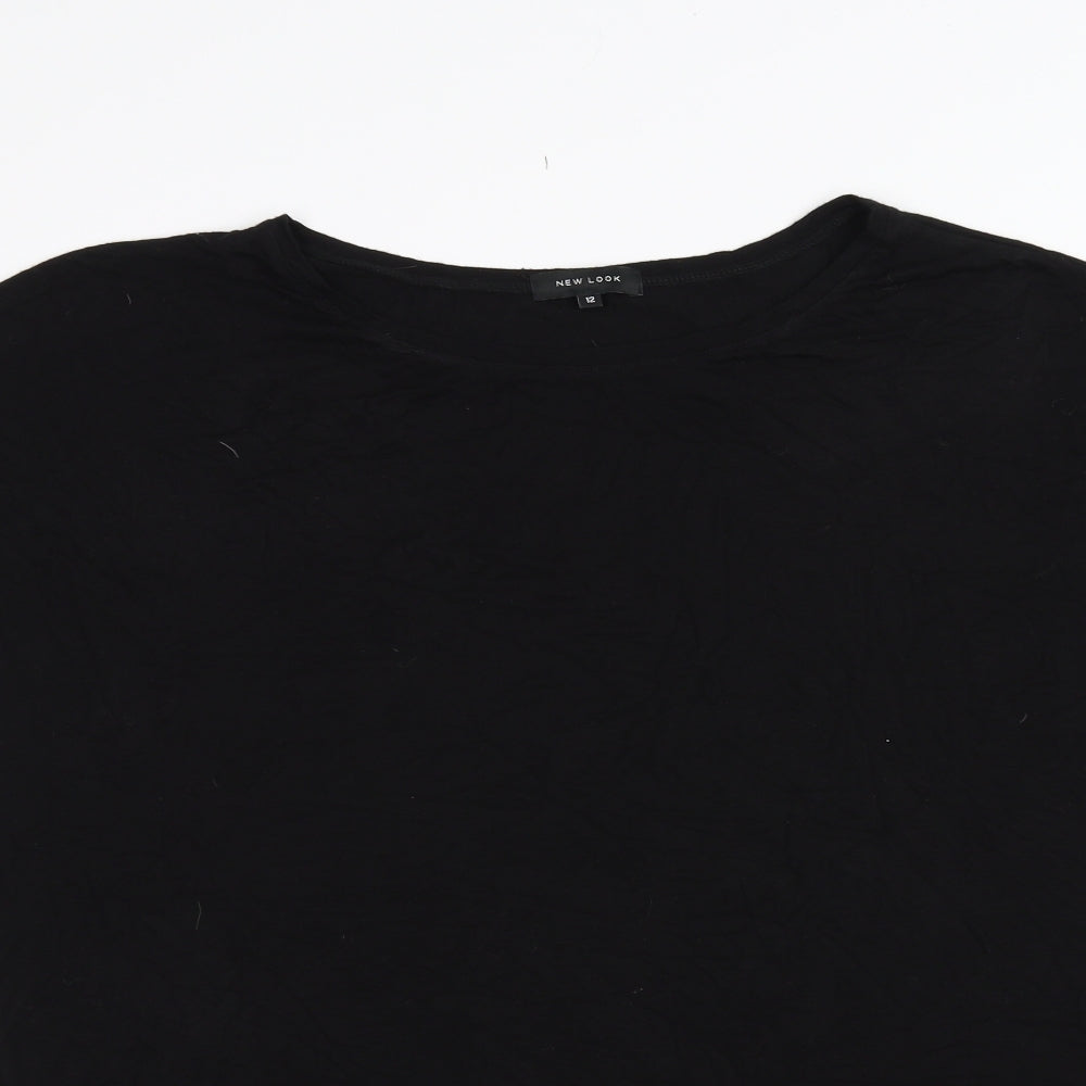 Womens UK Size 12 New Look Black Basic T-Shirt