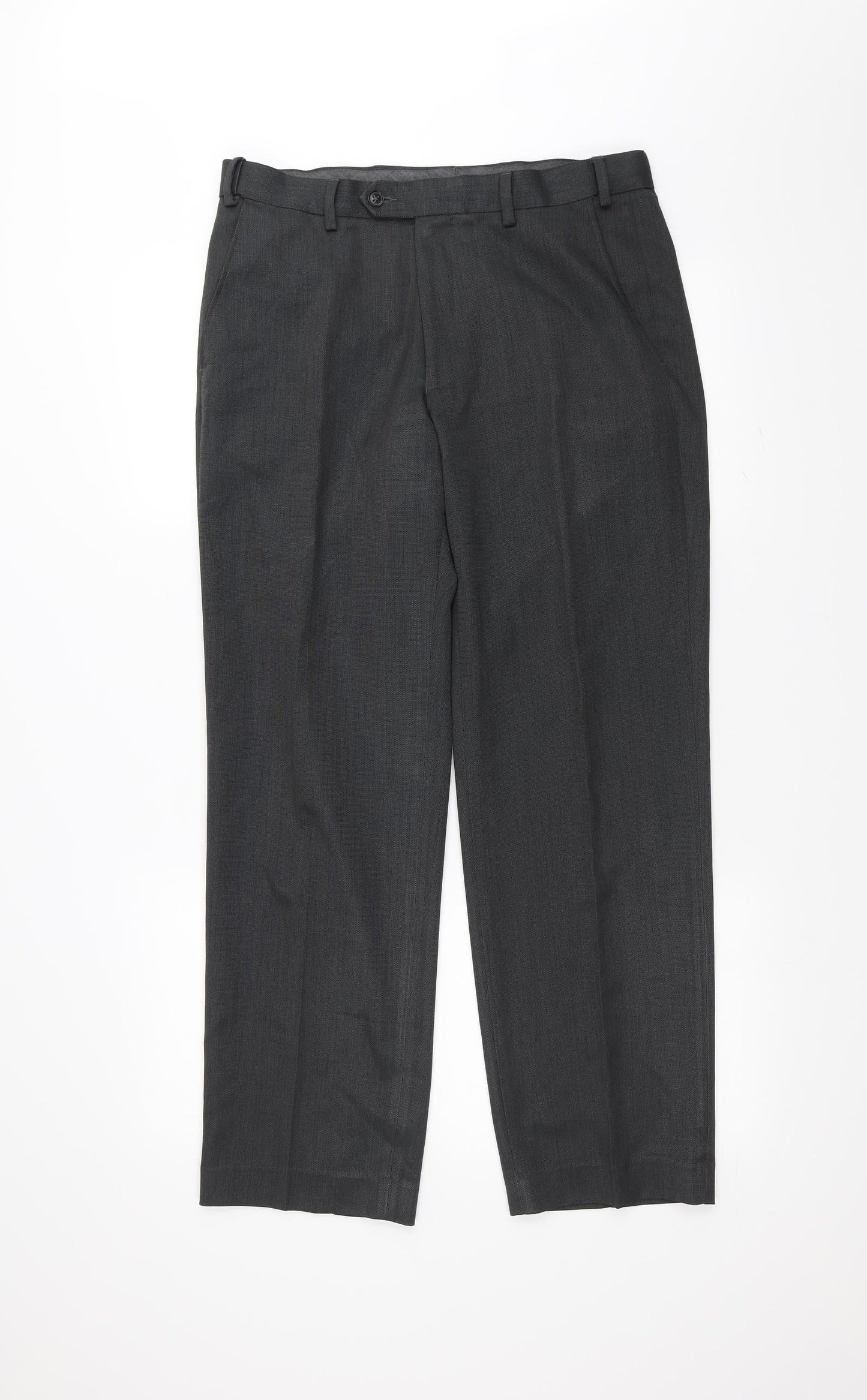 Womens UK Size 32 Marks and Spencer Regular Fit Dress Pants Grey Trousers