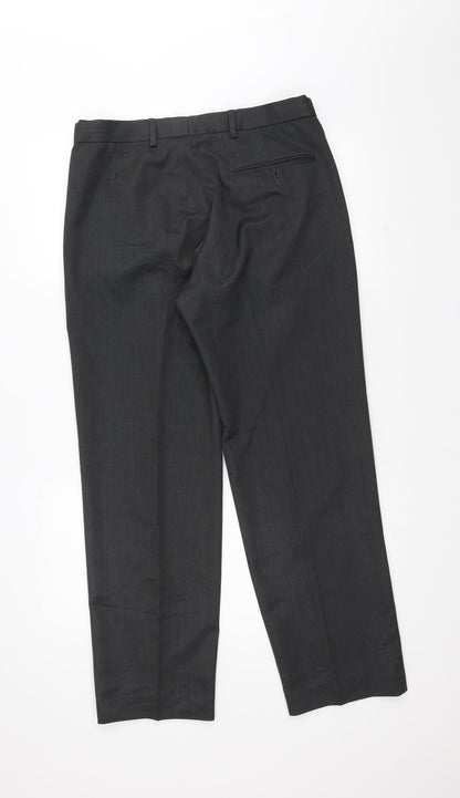 Womens UK Size 32 Marks and Spencer Regular Fit Dress Pants Grey Trousers