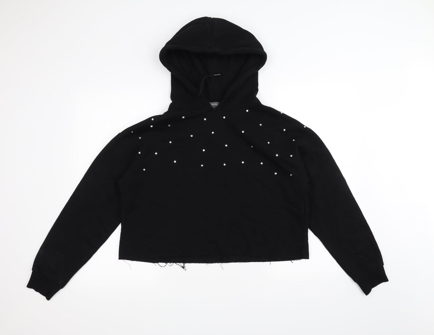 Primark Womens Black   Pullover Hoodie Size M  - Cropped Hoodie