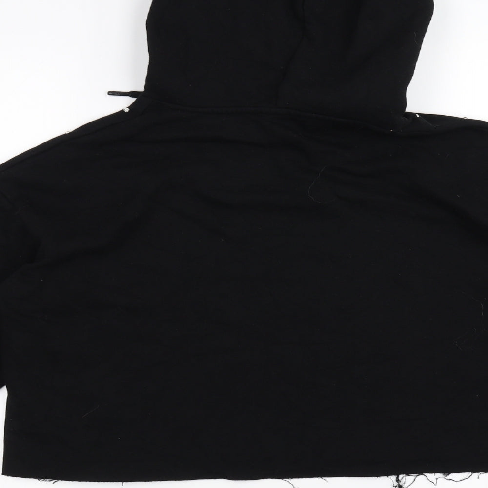 Primark Womens Black   Pullover Hoodie Size M  - Cropped Hoodie