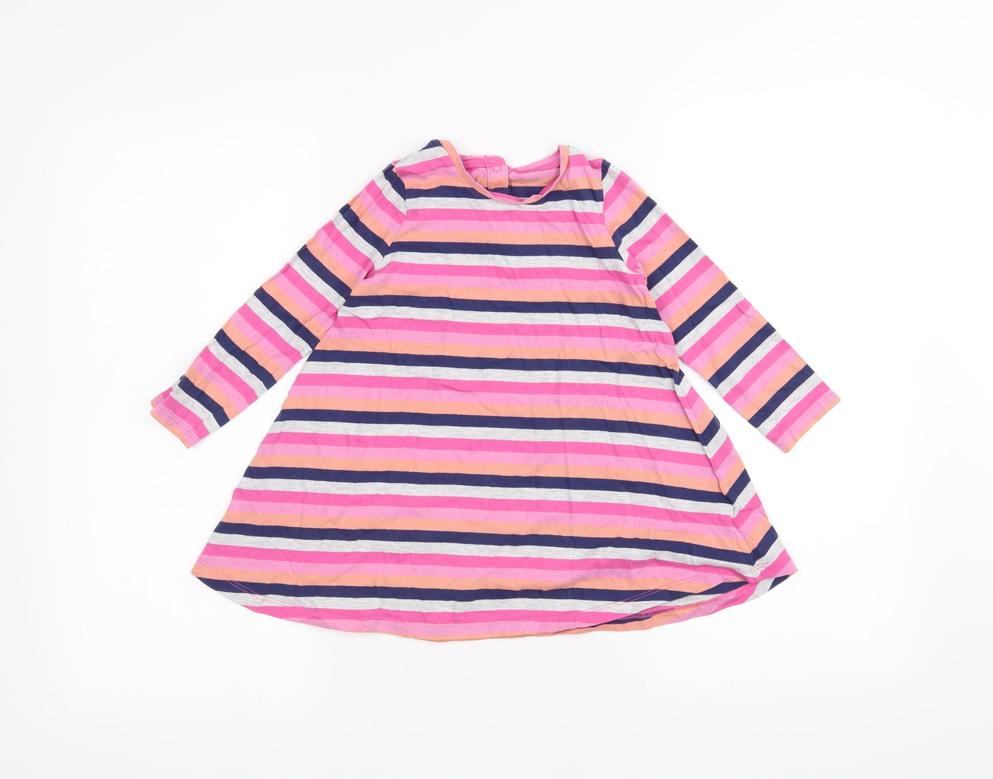 Mothercare Girls Pink Striped  A-Line  Size 2-3 Years