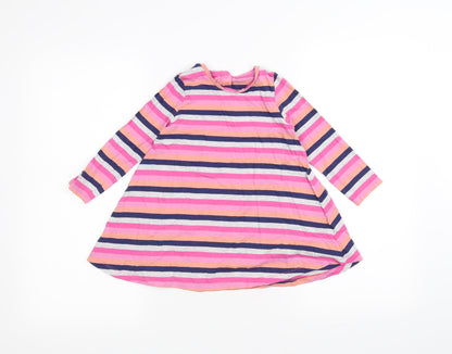 Mothercare Girls Pink Striped  A-Line  Size 2-3 Years