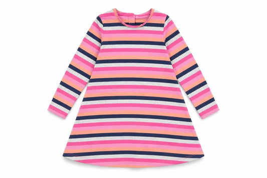 Mothercare Girls Pink Striped  A-Line  Size 2-3 Years