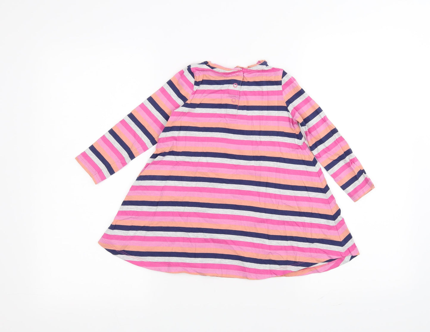 Mothercare Girls Pink Striped  A-Line  Size 2-3 Years