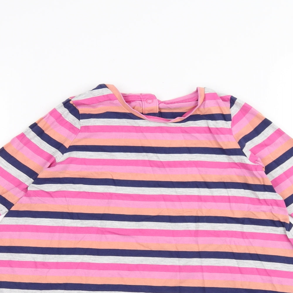 Mothercare Girls Pink Striped  A-Line  Size 2-3 Years