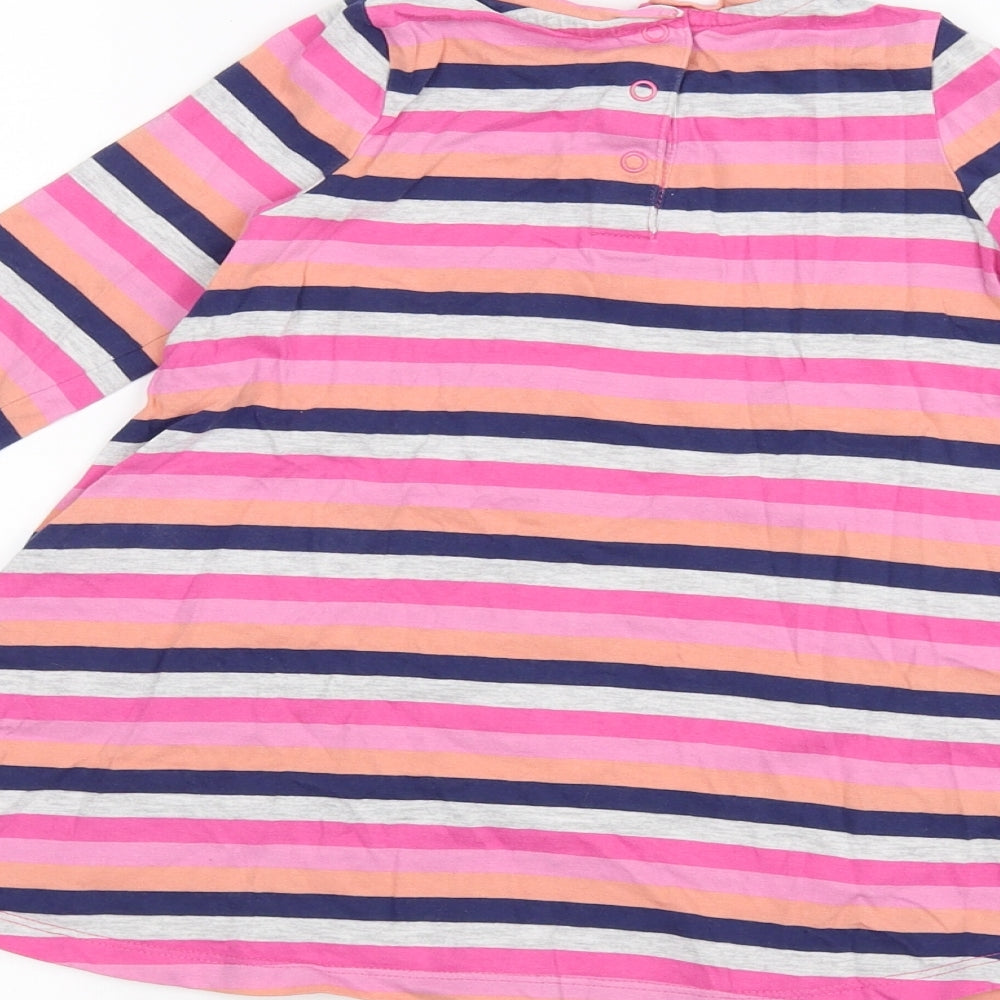 Mothercare Girls Pink Striped  A-Line  Size 2-3 Years