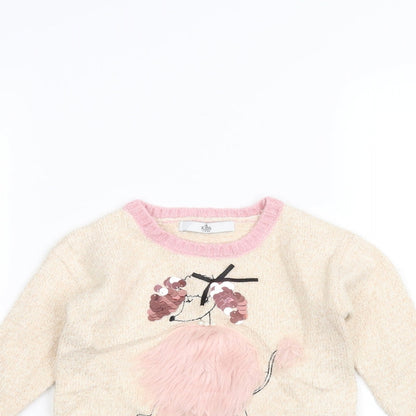 Marks and Spencer Girls Pink   Pullover Jumper Size 3-4 Years