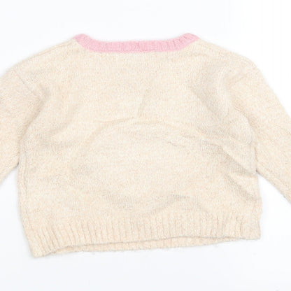 Marks and Spencer Girls Pink   Pullover Jumper Size 3-4 Years