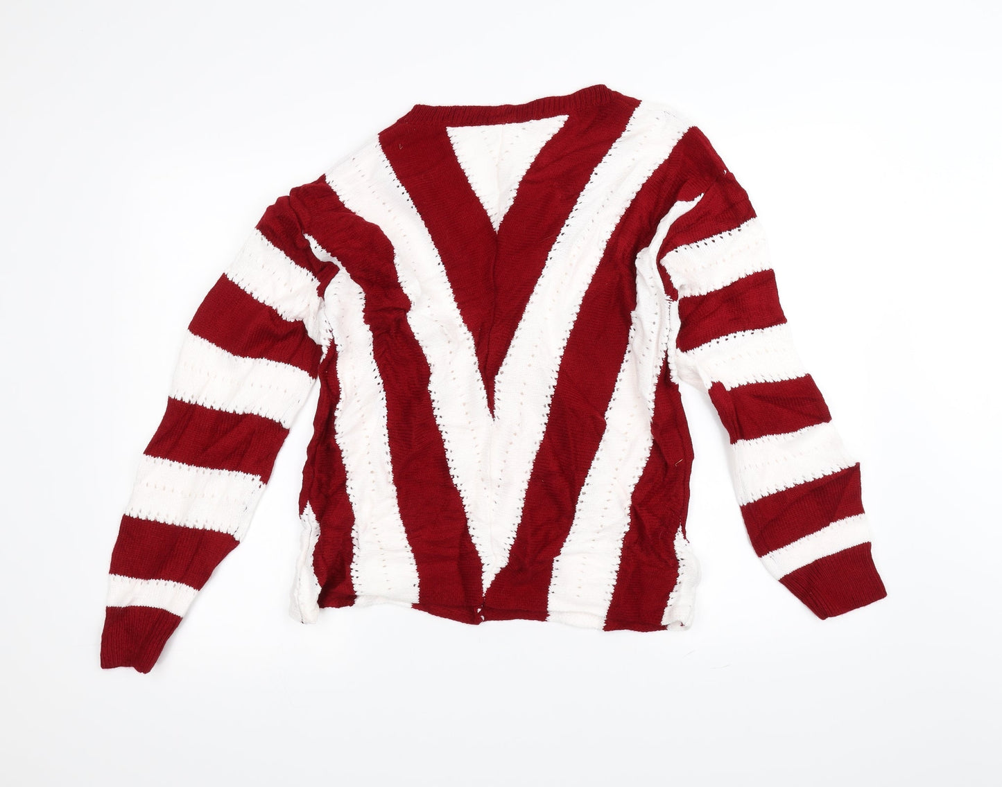 Preworn Womens White Striped  Pullover Jumper Size M