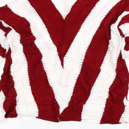Preworn Womens White Striped  Pullover Jumper Size M