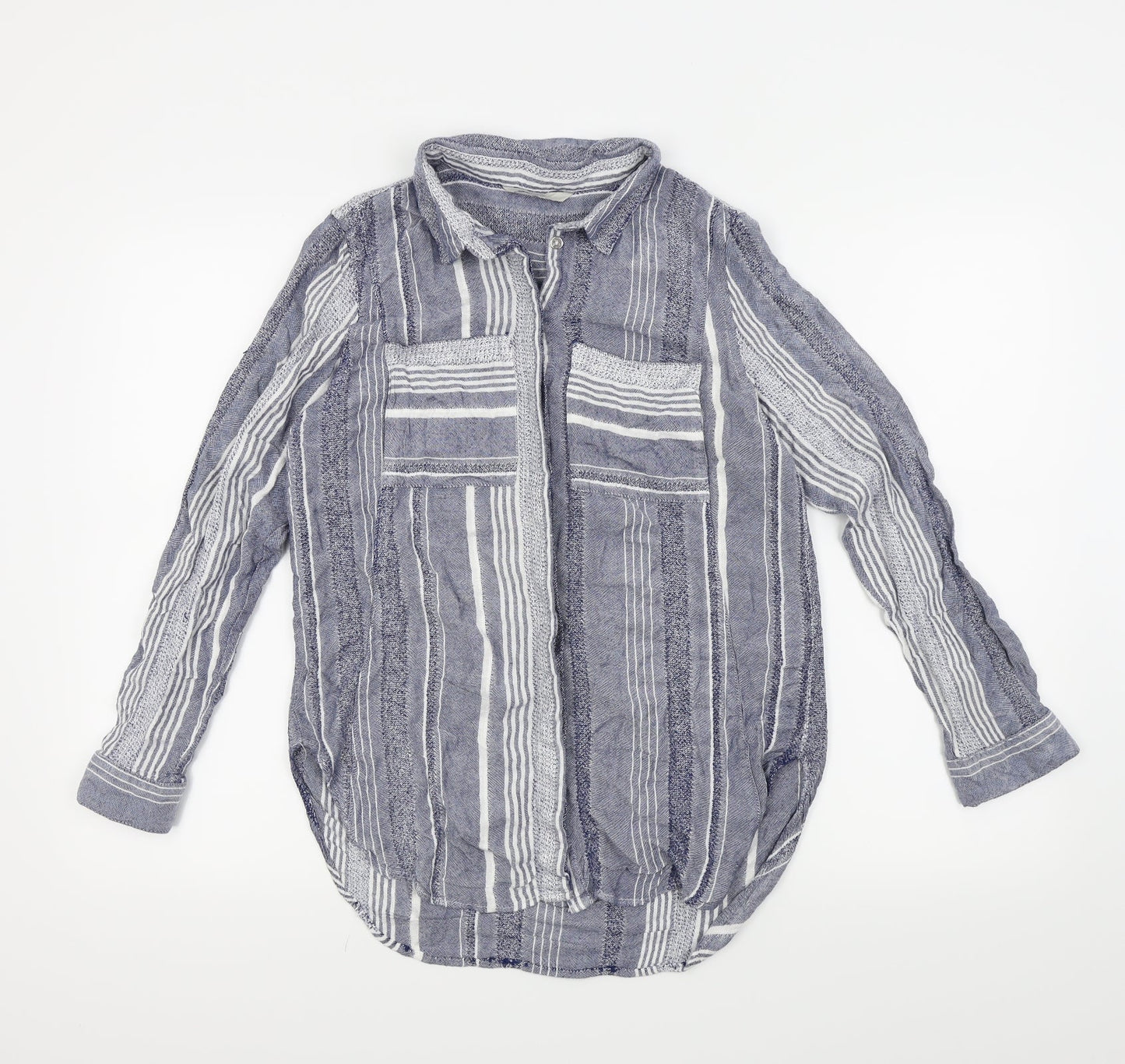 Womens UK Size 12 George Blue Basic Button-Up