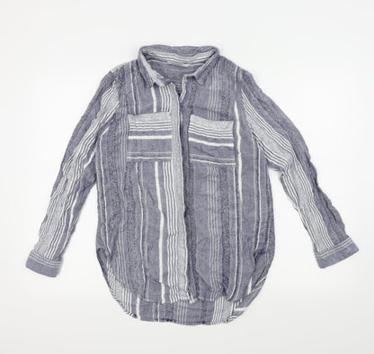 Womens UK Size 12 George Blue Basic Button-Up