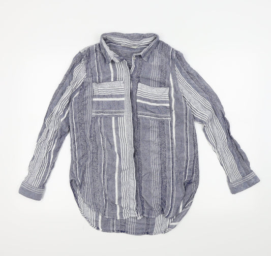 Womens UK Size 12 George Blue Basic Button-Up