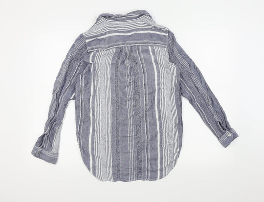Womens UK Size 12 George Blue Basic Button-Up