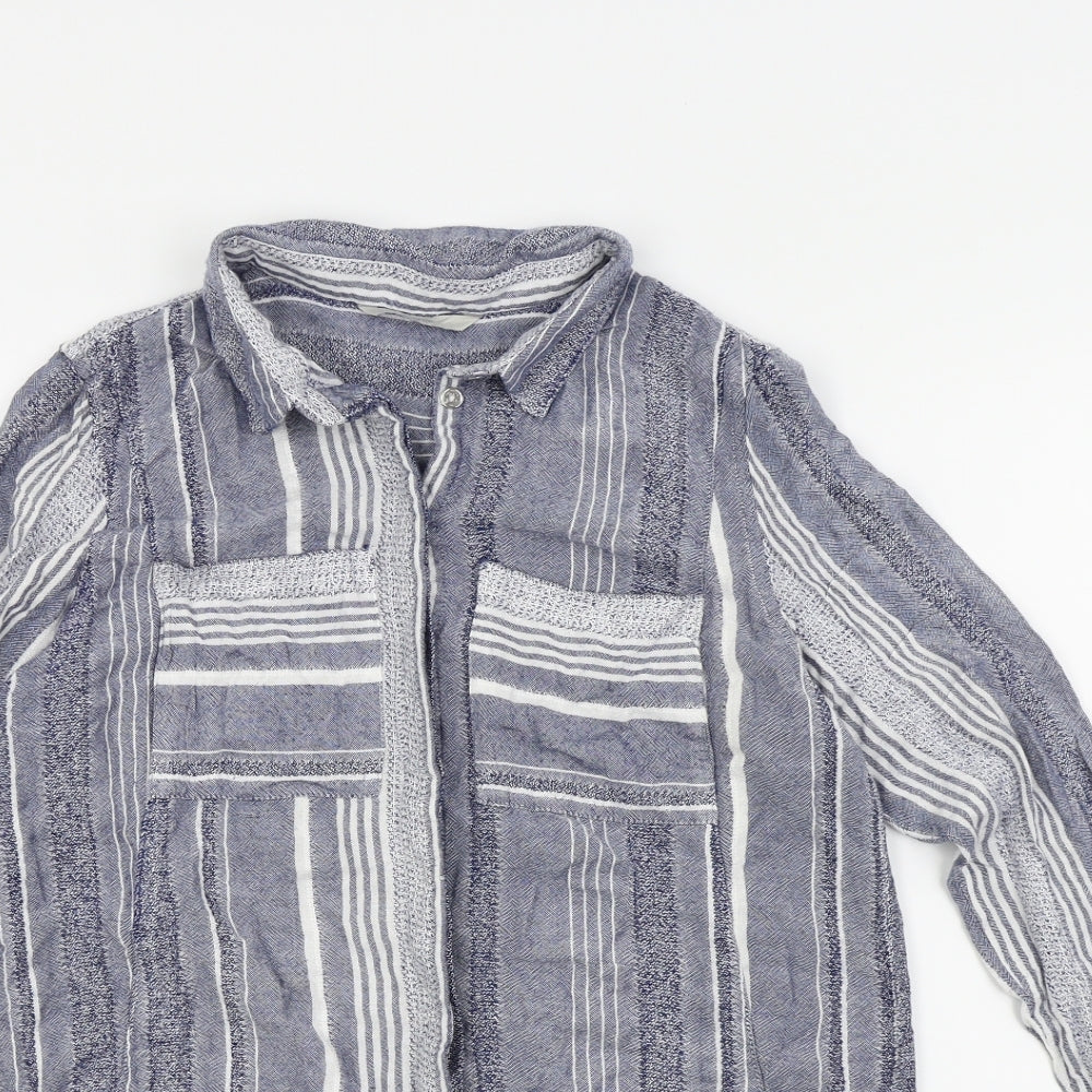 Womens UK Size 12 George Blue Basic Button-Up
