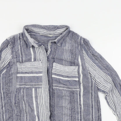 Womens UK Size 12 George Blue Basic Button-Up