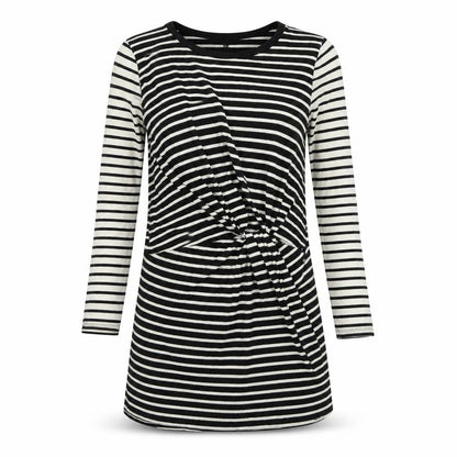 Topshop Womens Black Striped  A-Line  Size 10