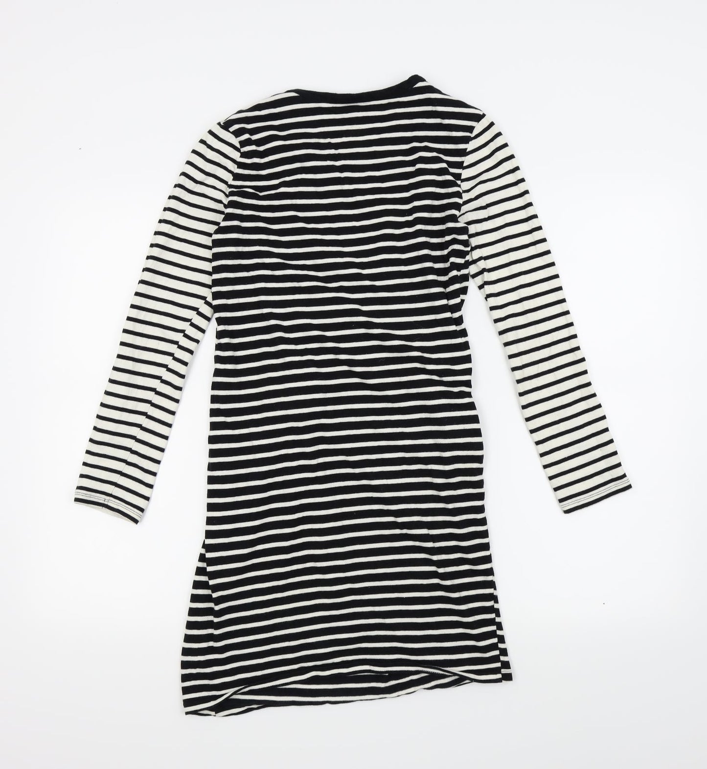 Topshop Womens Black Striped  A-Line  Size 10