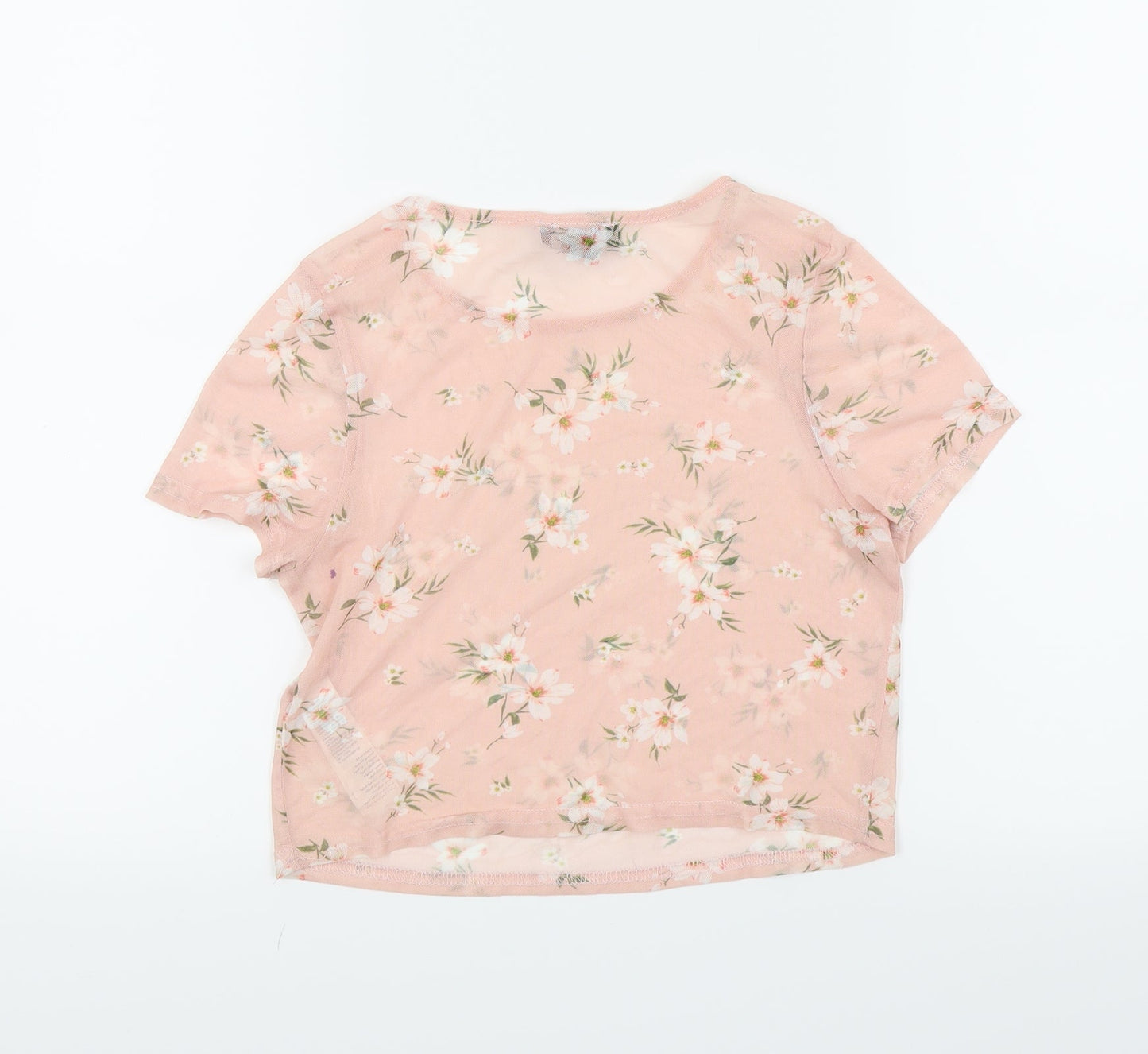 New Look Girls Pink Floral  Basic T-Shirt Size 9 Years