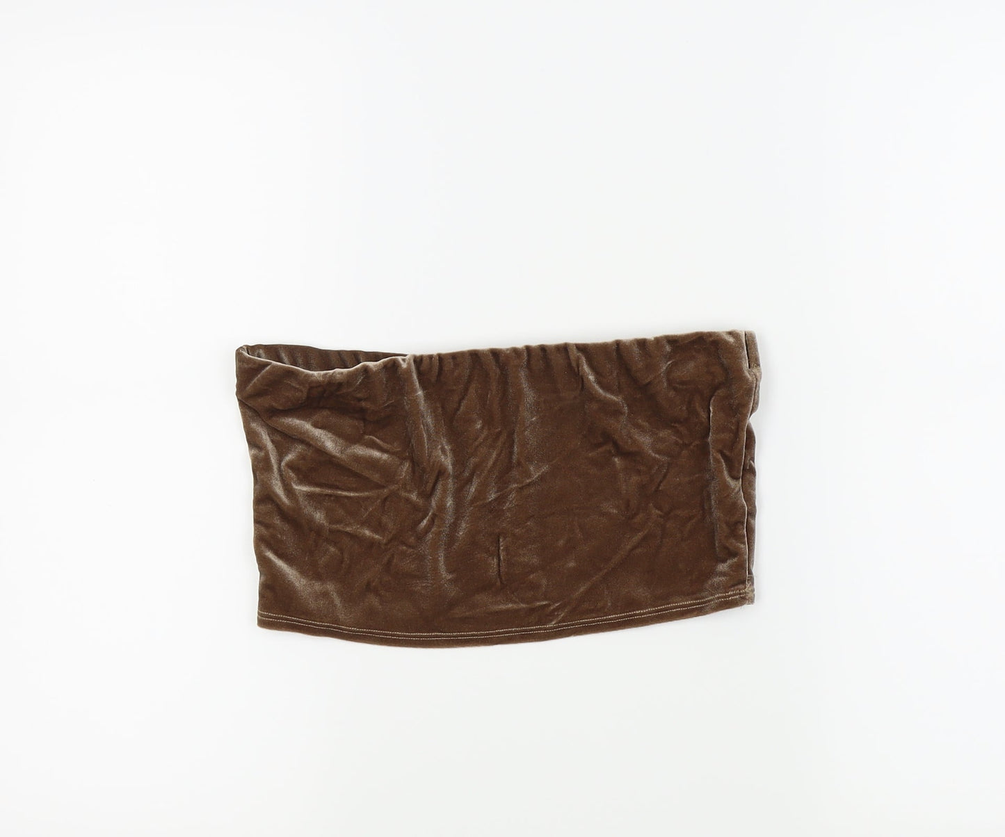 Miss Guided Womens Brown  Velvet Cropped Tank Size 10