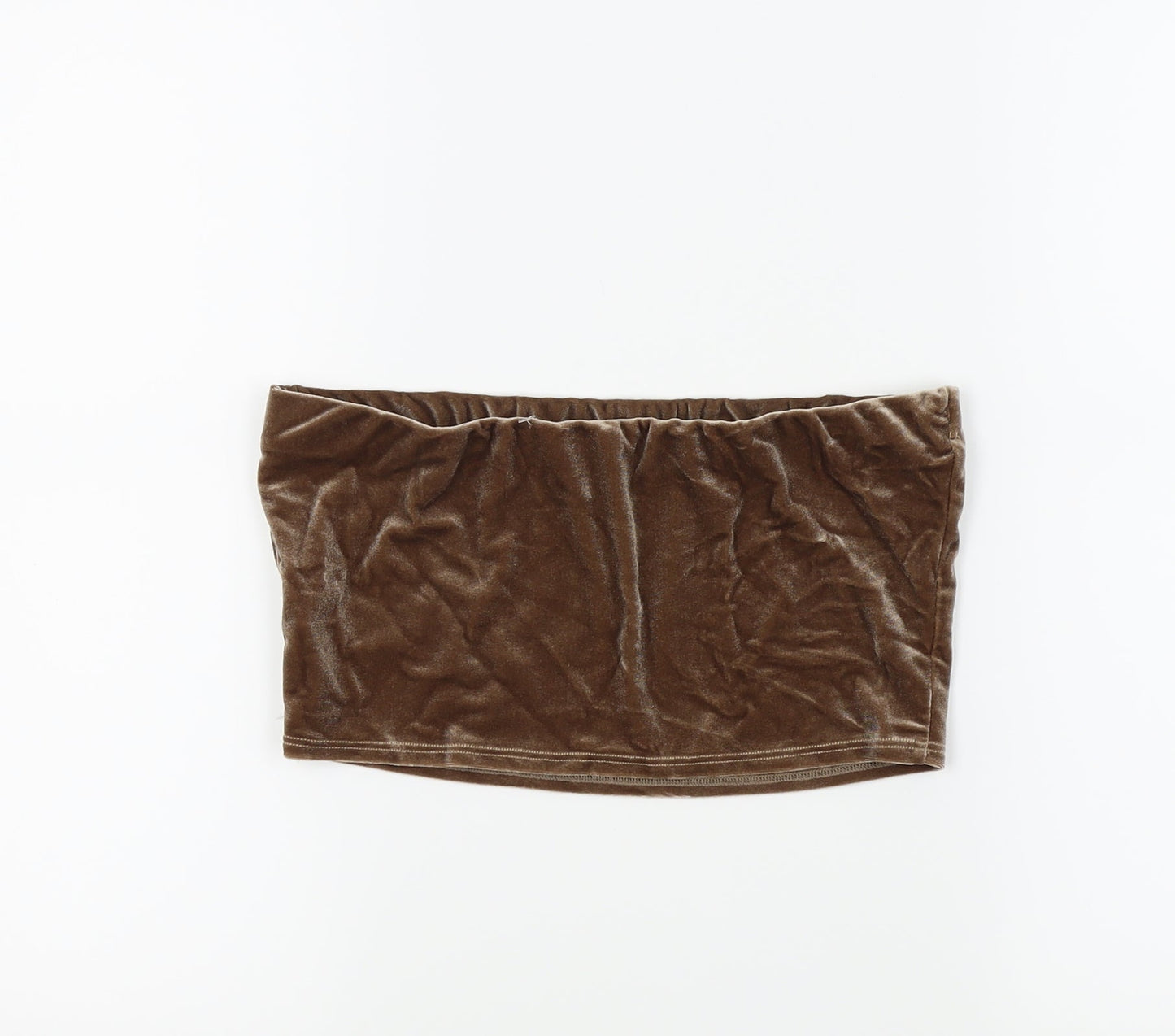 Miss Guided Womens Brown  Velvet Cropped Tank Size 10