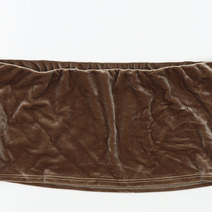 Miss Guided Womens Brown  Velvet Cropped Tank Size 10