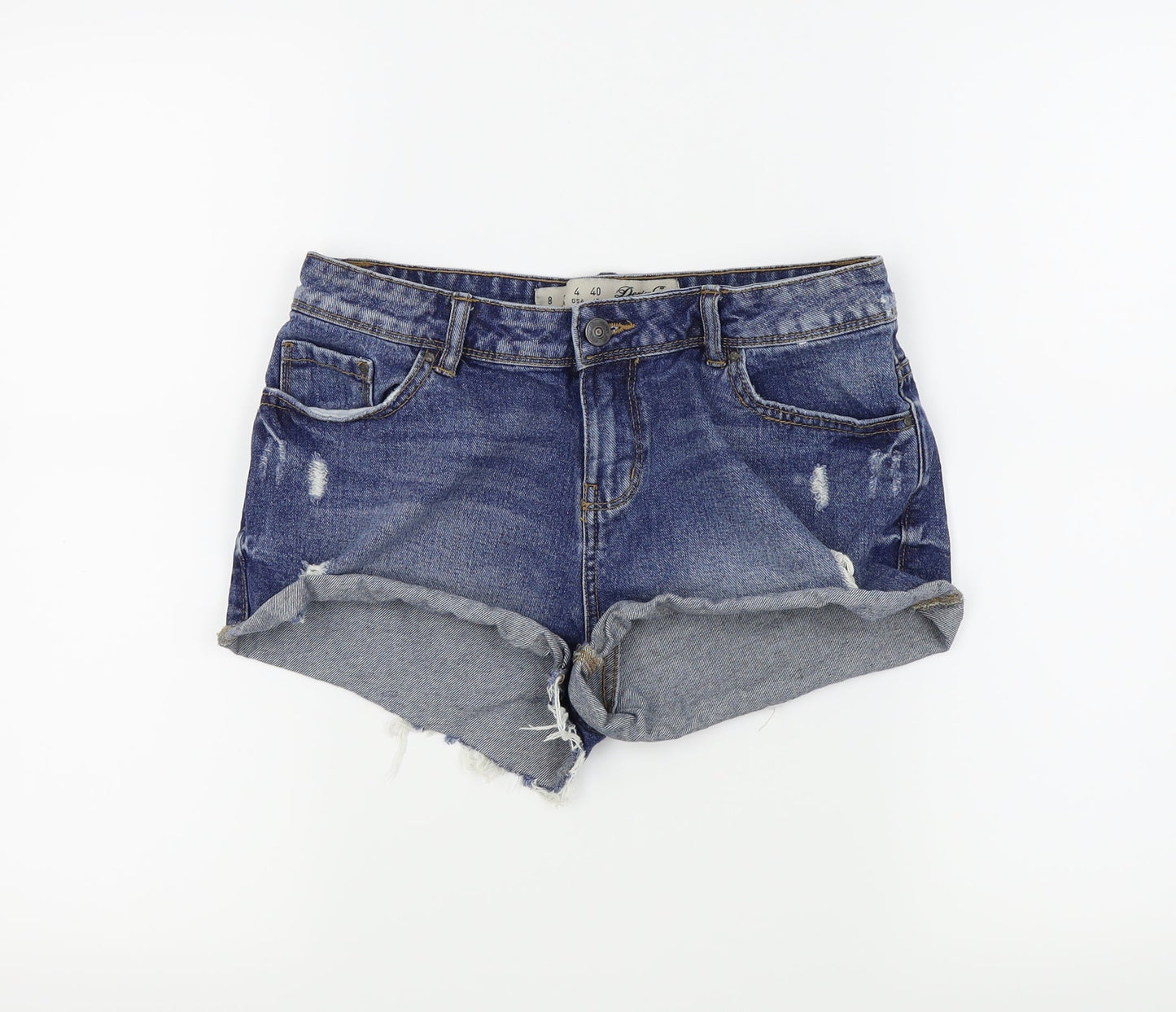 Denim & Co. Womens Blue   Cut-Off Shorts Size 8