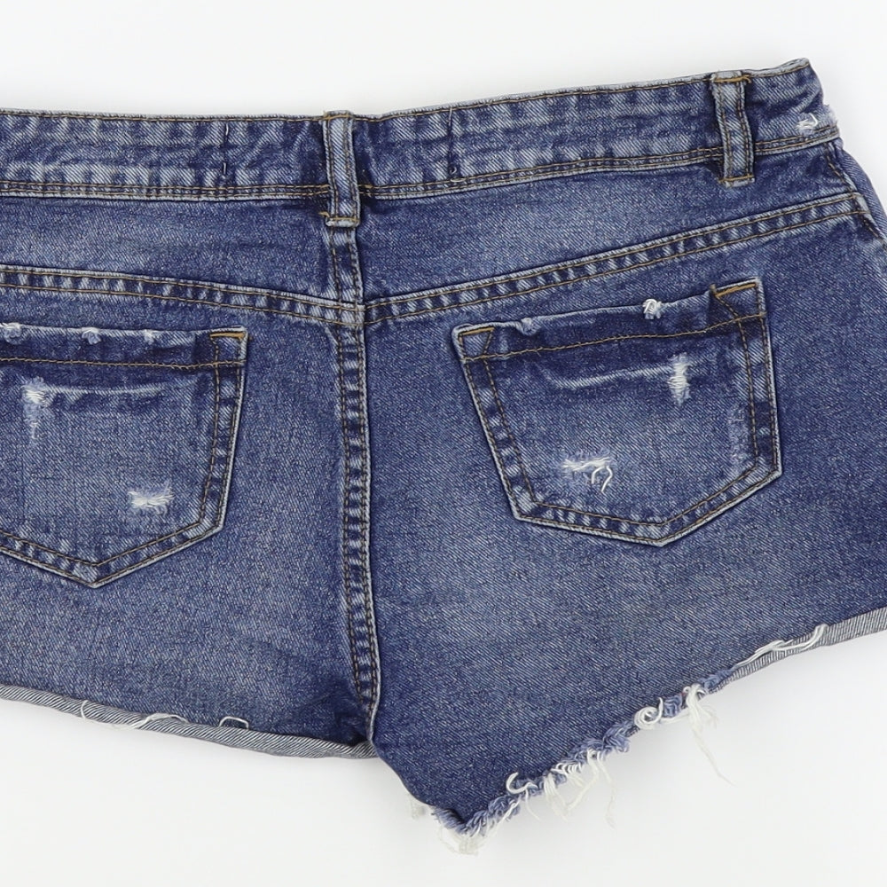 Denim & Co. Womens Blue   Cut-Off Shorts Size 8