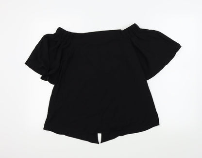 Womens UK Size 8 River Island Black Basic Blouse