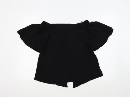 Womens UK Size 8 River Island Black Basic Blouse