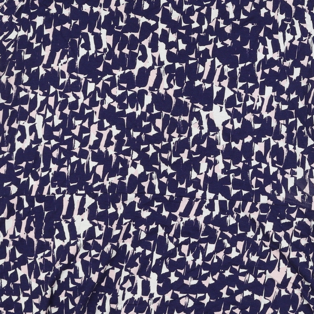 Precis Womens Blue Geometric  Basic T-Shirt Size L