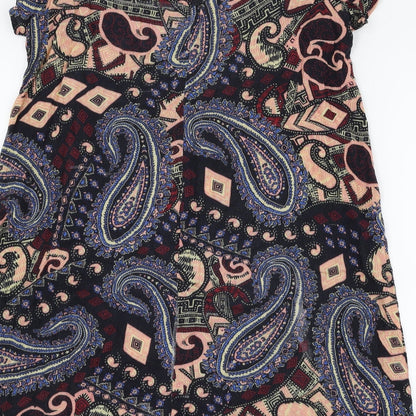 River Island Womens Black Paisley  Shift  Size 8  - Cut Out Shoulder
