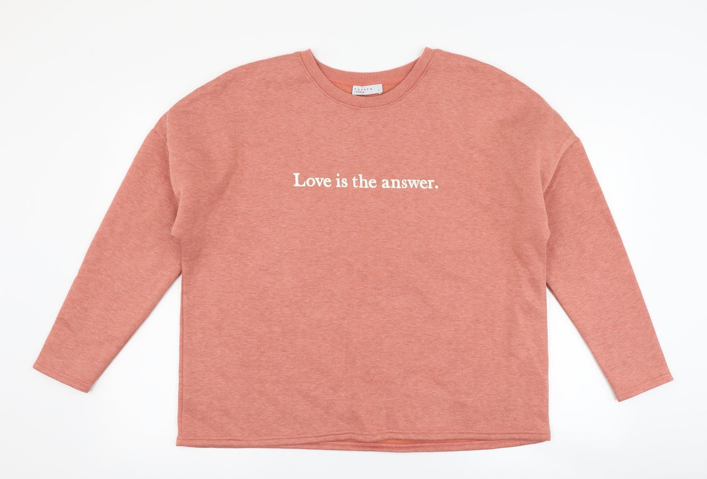 Papaya Womens Pink   Pullover Sweatshirt Size L  - love is the answer