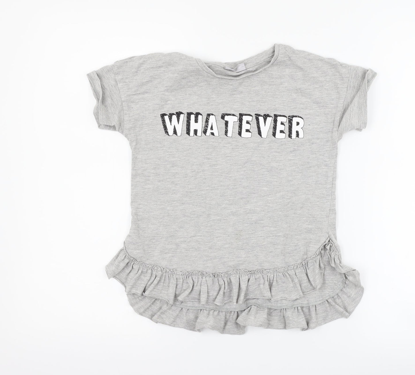 Matalan Girls Grey   Basic T-Shirt Size 9 Years  - whatever